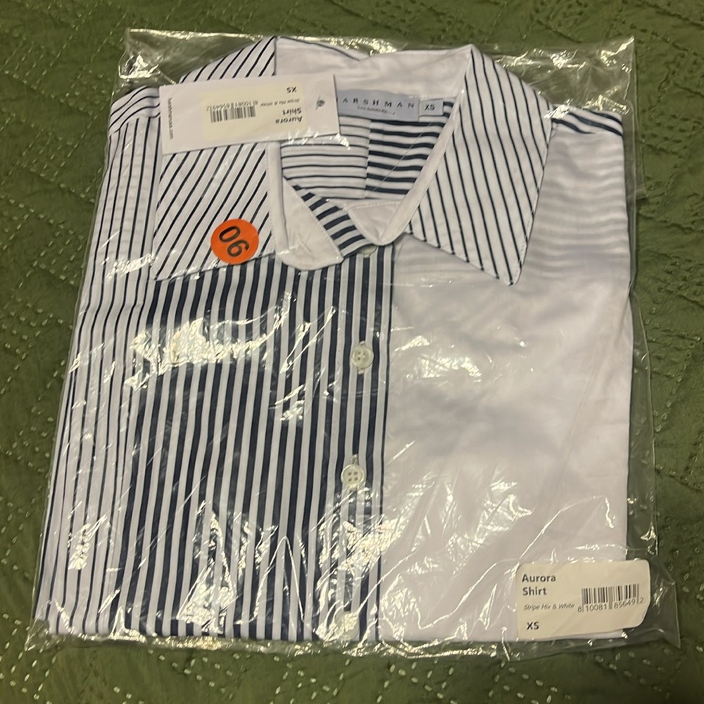 NWT $199 Harshman Aurora Stripe Button-down Size XS  cotton - Picture 5 of 8